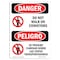 Signmission OSHA Sign, Do Not Walk On Conveyors Bilingual, 18in X 12in Rigid Plastic, 12" W, 18" H, Spanish OS-DS-P-1218-VS-1181 - alternate 1
